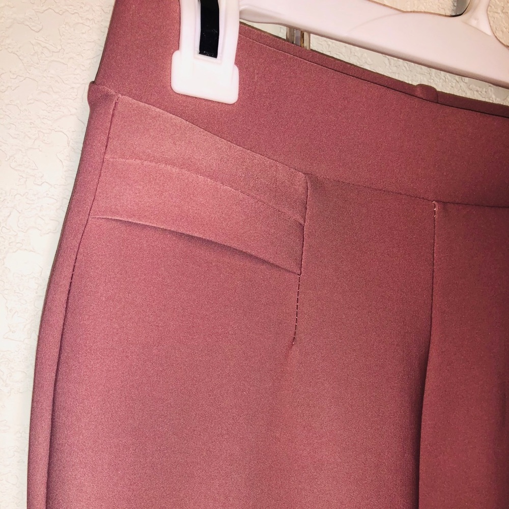 Stretchy High Waisted Pants Pink/Nude -SMALL